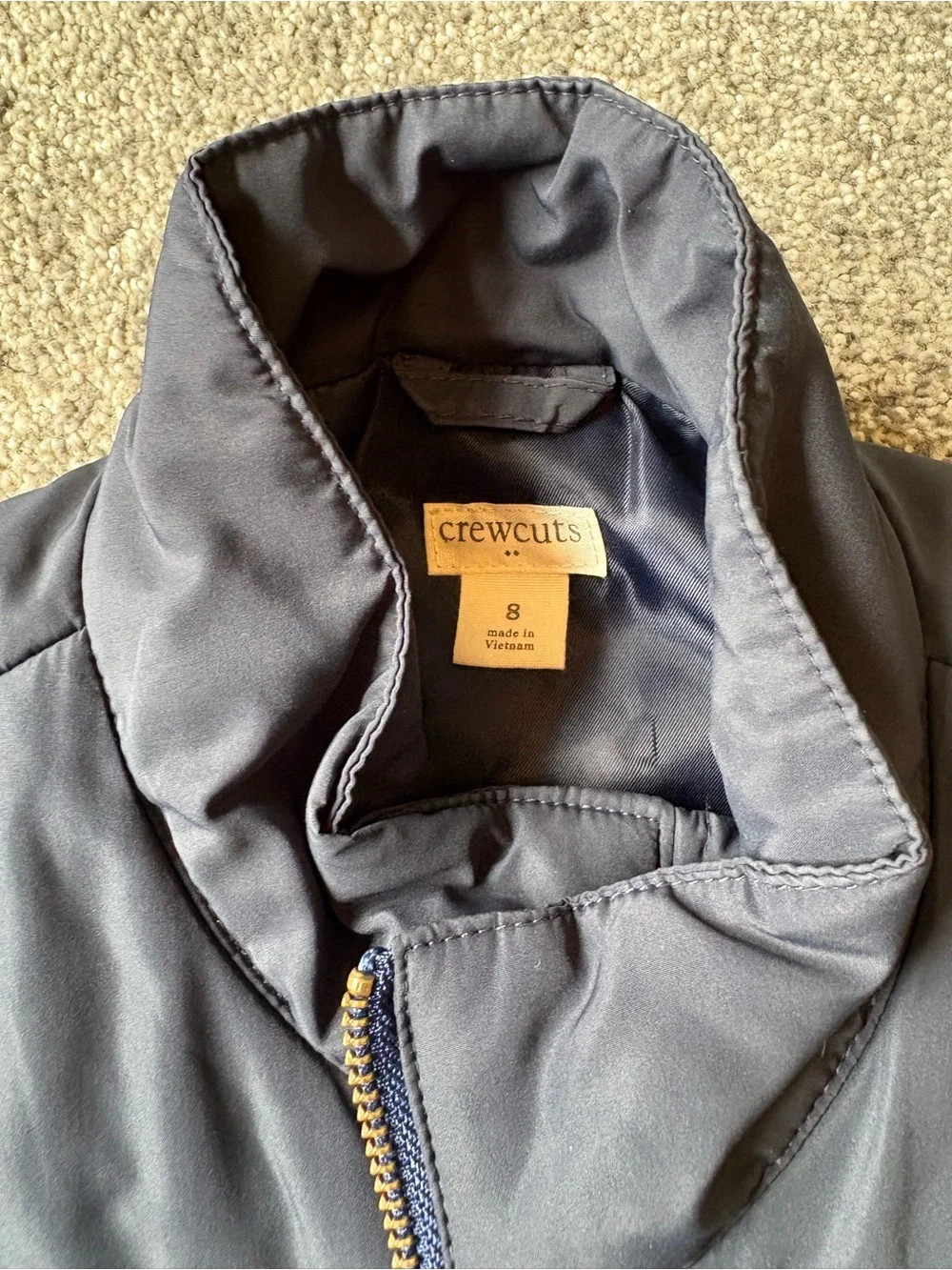 Crewcuts J Crew Kids Quilted Vest in Dark Navy Blue size 8